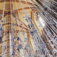 Rows and rows of beautiful white, origami doves hung over the nave of Wells Cathedral.