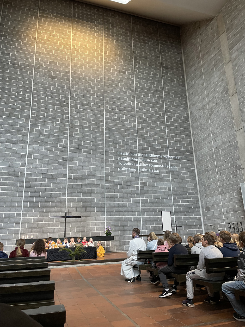 Altar in a brutalist church