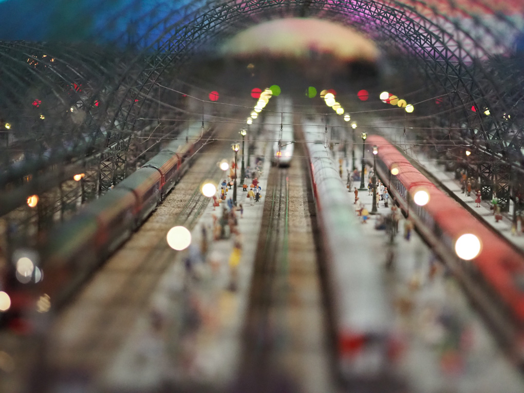 View of an HO guage station at the HO Museum in Florence