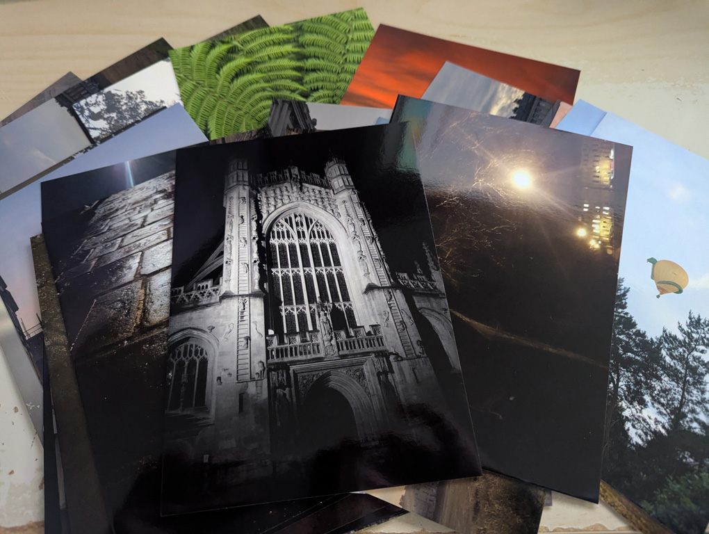 Pile of postcards with photographs of Bath