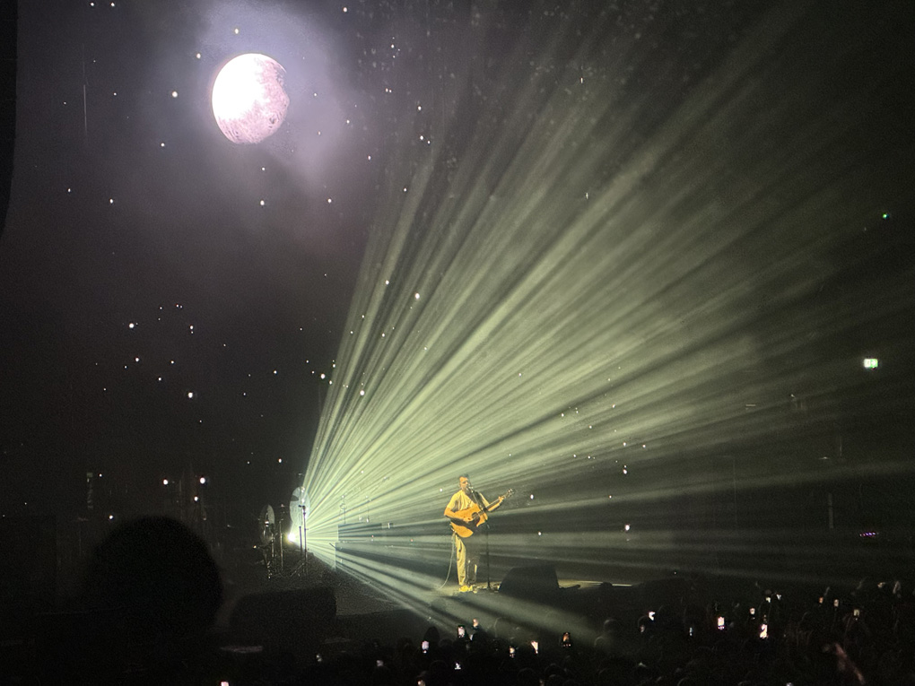 Jesse Lacey, lead singer of the band Brand New, on stage