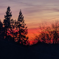 Sky lit up flaming reds over Bath