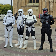 Star Wars characters at Gloucester cathedral