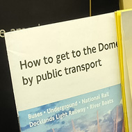 A collection of items centred around the Millennium Dome. Programmes, leaflets, transport information and, weirdly, a promotional pack of Mr Kipling's 18 Millennium Mince Pies.