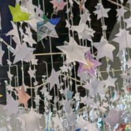 Our new Curate got the village community together to create 10,000 white stars. This was done over two Wednesday before Christmas