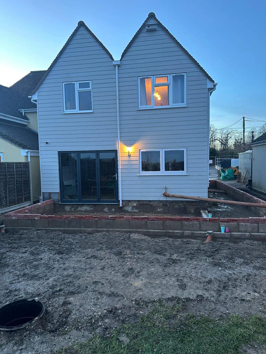 House with building works starting