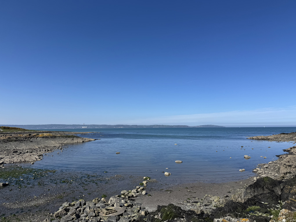 View of the northern Irish coastline in the sunshine