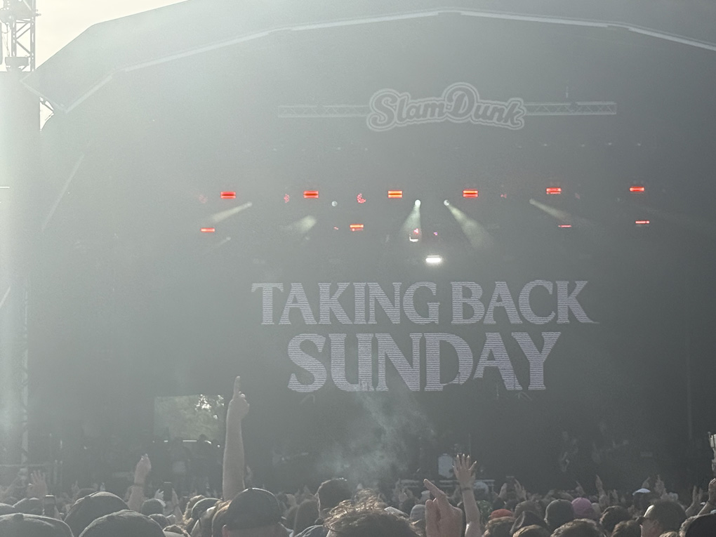 Music festival stage in sunny weather