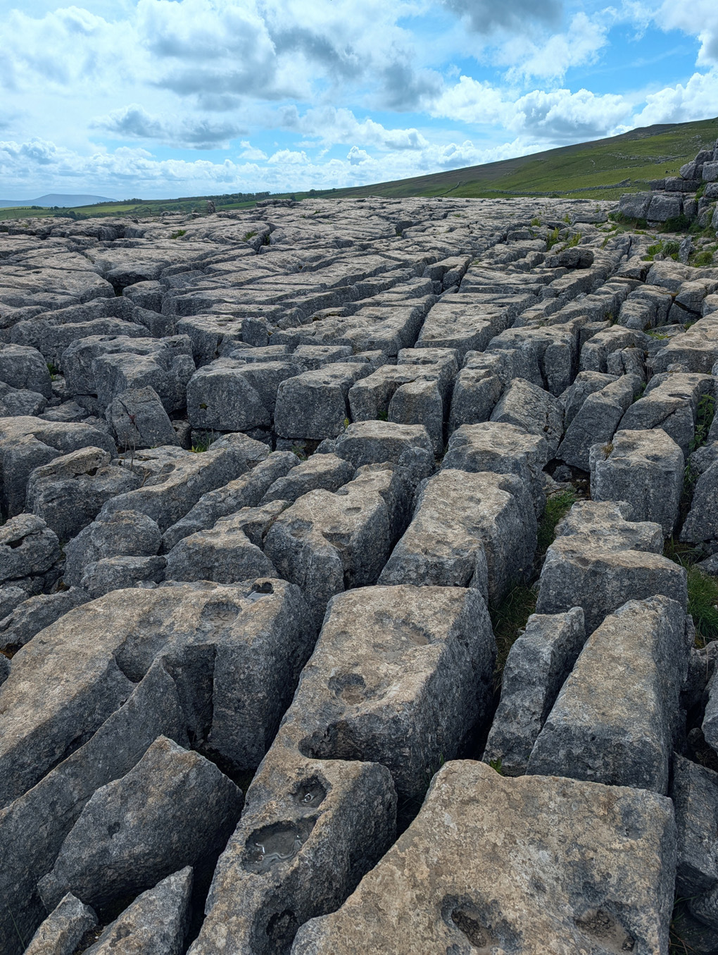 The natural limestone pavement at Malham Cove.