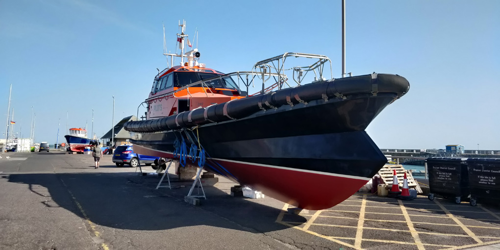 One of the fleet of Orc pilot vessels working out of Ramsgate harbour takes a break from the water.