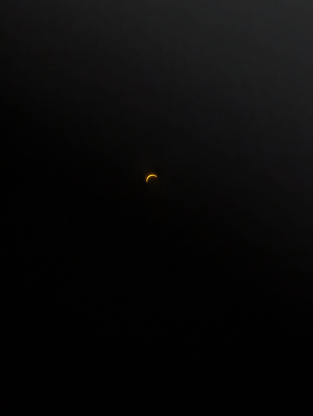 Thin sliver of the sun during an eclipse obscuring around 95%