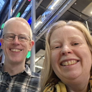 Jennie and Dave with big smiles