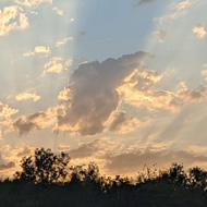 Spectacular sunset over a campsite