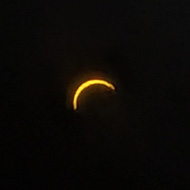Thin sliver of the sun during an eclipse obscuring around 95%